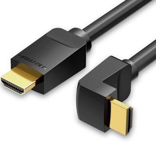 CABLE HDMI V2.0 4K M-M ACODADO 90&ordm; 1 M NEGRO VENTION (Espera 4 dias)
