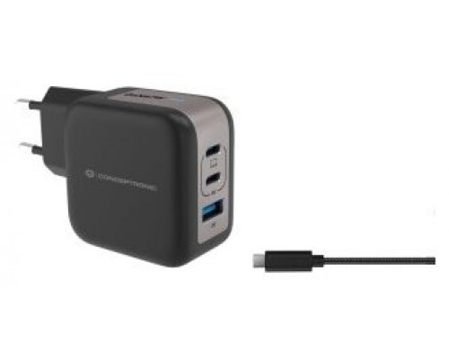 CARGADOR USB-C CONCEPTRONIC 67W 2xUSB-C 1xUSB-A