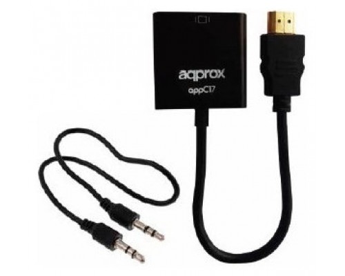 ADAPTADOR HDMI A VGA CON AUDIO APPROX APPC17