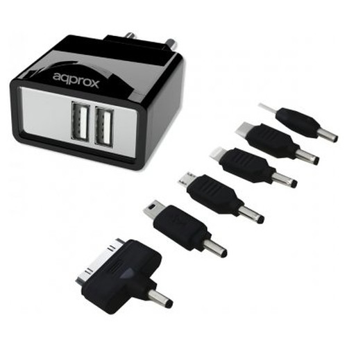 CARGADOR USB APPROX PARA RED DOMESTICA DOS USB 5V 2.1A