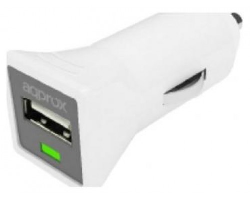 CARGADOR USB PARA COCHE 1A DESIGN BLANCO APPROX (Espera 4 dias)