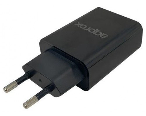 CARGADOR USB DE VIAJE/PARED DUAL 2.4A NEGRO APPROX (Espera 4 dias)