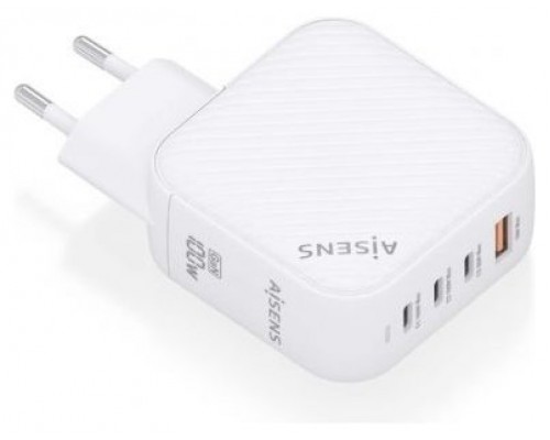 AISENS - CARGADOR GaN 100W, 3xUSB-C PD3.0 QC4.0, 1xUSB-A QC3.0, BLANCO