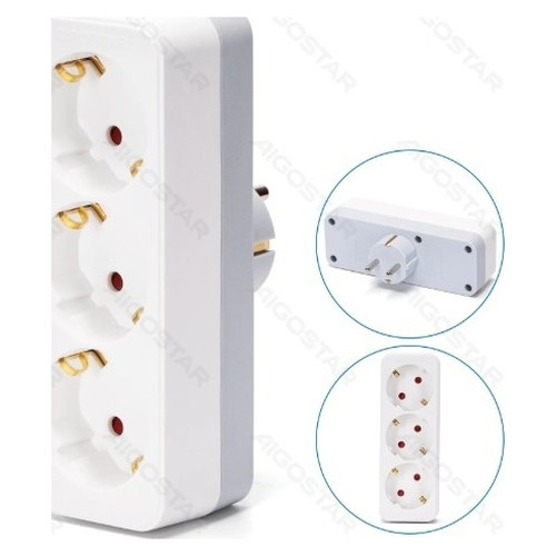 ENCHUFE DE CONVERSION ALEMAN 1 A 3 16A BLANCO/GRIS AIGOSTAR (Espera 4 dias)-SX1 ENCHUFE DE CONVERSION ALEMAN 1 A 3 16A BLANCO/GRIS AIGOSTAR (Espera 4 dias)