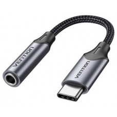 ADAPTADOR AUDIO JACK 3.5/H USB-C 10 CM GRIS VENTION (Espera 4 dias)