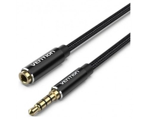 CABLE AUDIO ESTEREO JACK 3.5/M JACK 3.5/H 0.50 M NEGRO VENTION (Espera 4 dias)