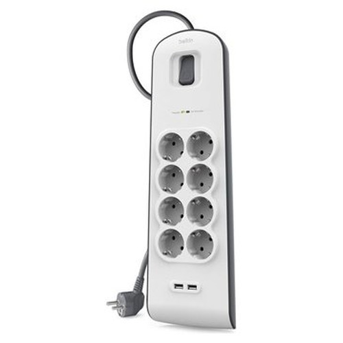 REGLETA BELKIN SURGERSTRIP 8 TOMAS 2x USB/ A PROTECCION ANTIPICOS BLANCO MONTABL-SX12 REGLETA BELKIN SURGERSTRIP 8 TOMAS 2x USB/ A PROTECCION ANTIPICOS BLANCO MONTABL