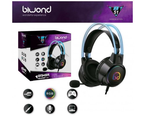 Auricular Gaming Biwond B51 Pro Rainbow Edition (Espera 2 dias)