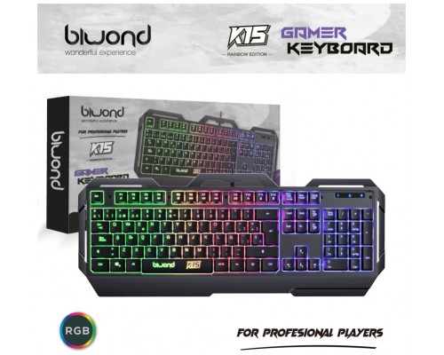 Teclado Gaming Biwond K15 Pro Rainbow Edition (Espera 2 dias)