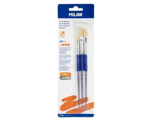 BLÍSTER 3 PINCELES PLANOS (PELO CERDA CHUNGKING) MANGO DE PLÁSTICO ERGO SERIE 526 Nº 8, 10 Y 12 MILAN BWM10464 (Espera 4 dias)-SX2 BLÍSTER 3 PINCELES PLANOS (PELO CERDA CHUNGKING) MANGO DE PLÁSTICO ERGO SERIE 526 Nº 8, 10 Y 12 MILAN BWM10464 (Espera 4 dias)