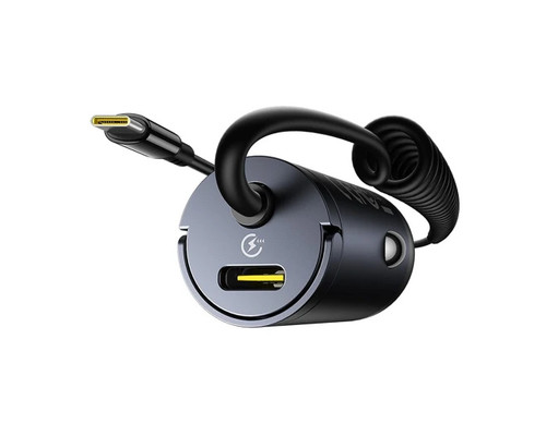 BASEUS TINY STAR MINI CAR CHARGER (C+C CABLE INCLUDED)  30W COSMIC BLACK (Espera 4 dias)