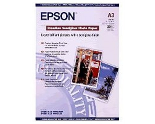 Epson Papel Fotografico Semibrillo (Premium SemiGlossy Photo) A3, 20 Hojas de 251g.