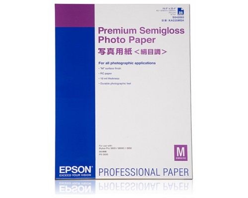 Epson GF Papel Premium SemmiGloss Photo A2, 25 hojas - 250 g/m2