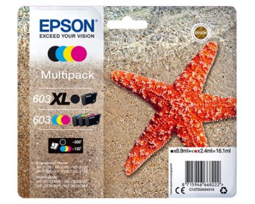 EPSON tinta MultiPack Std/XL Estrella de mar 4 tintas 603 XL negro/Std. CMY RF / AM Multi
