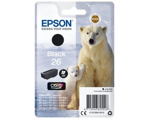 Epson Claria Premium Cartucho negro 26 (Blister + Alarma acustico/Radiofrecuencia)