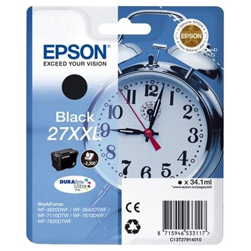 Epson WorkForce WF-3000 y WF-7000 Cartucho Negro de Alta Capacidad nº27XXL (etiqueta RF)-SX12 Epson WorkForce WF-3000 y WF-7000 Cartucho Negro de Alta Capacidad nº27XXL (etiqueta RF)