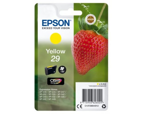 TINTA EPSON CLARIA 29 AMARILLO XP235 XP332 XP335 XP432 XP435