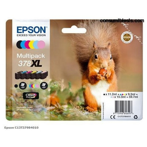 EPSON Multipack 6-colours 378XL Claria Photo HD Ink con RF