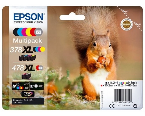 EPSON Multipack 6-colours 478XL Claria Photo HD Ink RF+AM