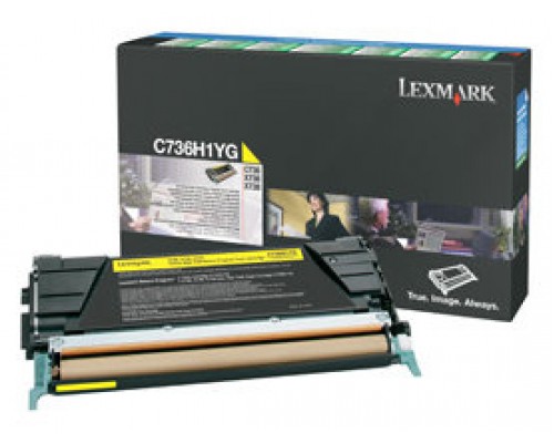 LEXMARK C-736, X-736/738 Toner Amarillo Alto rendimiento Retornable