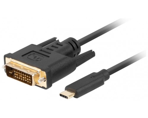 CABLE USB-C A DVI-D (24+1) LANBERG MACHO/MACHO 0.5M NEGRO