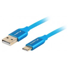 CABLE USB LANBERG 2.0 MACHO/USB C MACHO QUICK CHARGE 3.0 1M AZUL