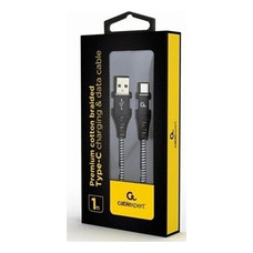 Gembird Cable USB T C trenzado de algodón 1m-SX3 Gembird Cable USB T C trenzado de algodón 1m