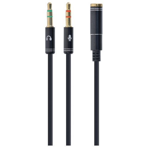CABLE ADAPTADOR GEMBIRD-HEMBRA 4PINES 3,5MM A 2 STEREO 3,5MM NEGRO, C.METALIC-SX2 CABLE ADAPTADOR GEMBIRD-HEMBRA 4PINES 3,5MM A 2 STEREO 3,5MM NEGRO, C.METALIC