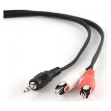 Gembird 1.5m, 3.5mm/2xRCA, M/M 1.5m 3.5mm 2 x RCA Negro, Rojo, Color blanco cable de audio