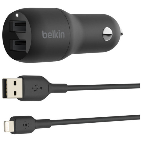 CARGADOR DE COCHE BELKIN CCD001BT1MBK DOBLE USB-A 24W-SX6 CARGADOR DE COCHE BELKIN CCD001BT1MBK DOBLE USB-A 24W