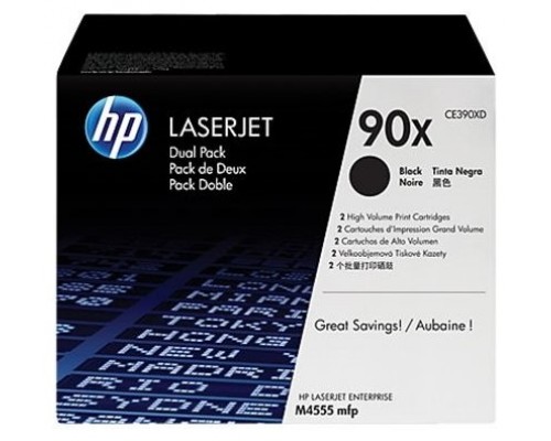 HP Laserjet M4555mfp Toner Negro 90X (Pack 2)