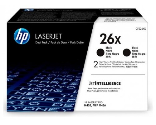 HP LaserJet Pro M402/426 Pack 2 Toner Negro nº26X 9.000 paginas alta capacidad