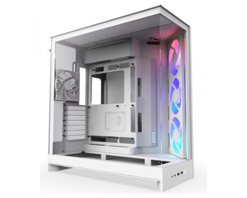CAJA NZXT H9 FLOW RGB (2025) DUAL-CHAMBER MID-TOWER CASE W/ RGB FANS - ALL WHITE (Espera 4 dias)