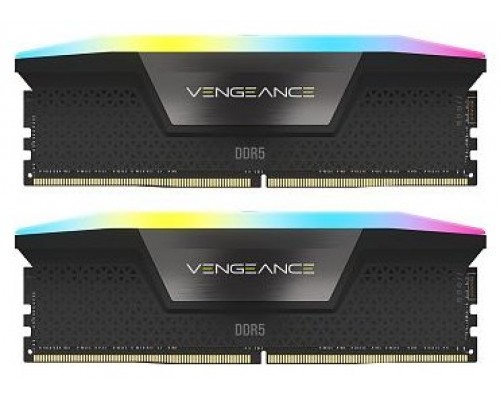 DDR5 32 GB(2X16KIT) 5200 VENGEANCE RGB BLACK CORSAIR (Espera 4 dias)