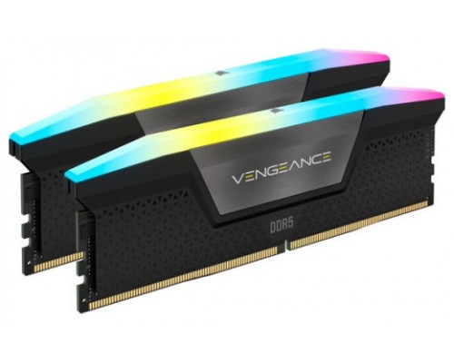 MEMORIA CORSAIR DDR5 64GB 2X32GB PC5200 VENGEANCE RGB CMH64GX5M2B5200C40 (Espera 4 dias)