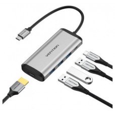 DOCKING STATION 5 PUERTOS USB-C 1xHDMI/3xUSB-A/1xUSB-C PD GRIS VENTION (Espera 4 dias)