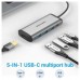 DOCKING STATION 5 PUERTOS USB-C 1xHDMI/3xUSB-A/1xUSB-C PD GRIS VENTION (Espera 4 dias)