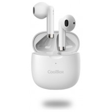 AURICULAR BLUETOOTH CON MICROFONO TWS-01 BLANCO COOLBOX (Espera 4 dias)