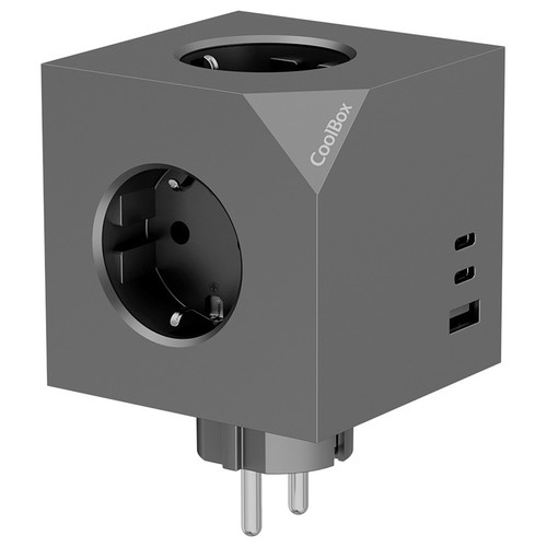 Coolbox CUBIK Base 3 Enchufes Carga USB C+A-SX4 Coolbox CUBIK Base 3 Enchufes Carga USB C+A
