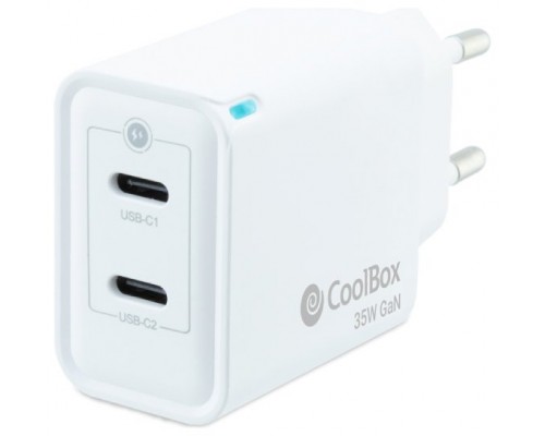 CARGADOR USB COOLBOX PARED  2USB-C  35W COO-CUP-35CC