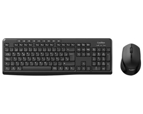 COMBO TECLADO/RATON COOLBOX KTR-03W INALAMBRICO NEGRO (Espera 4 dias)