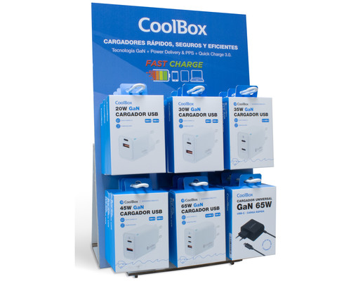 COOLBOX PACK 12 CARGADORES GAN2 + EXPOSITOR-SX24 COOLBOX PACK 12 CARGADORES GAN2 + EXPOSITOR
