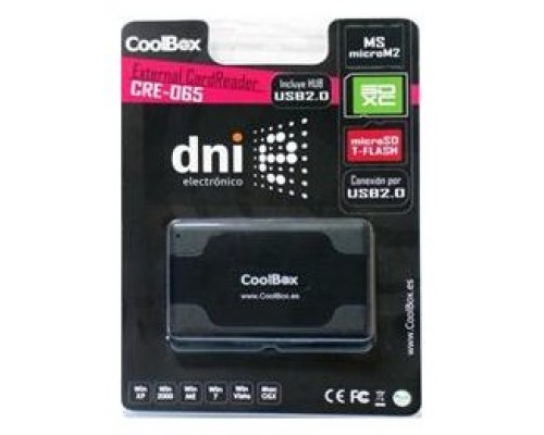 LECTOR TARJETA MEMORIA EXTERNO CRE-065 COOLBOX DNIe