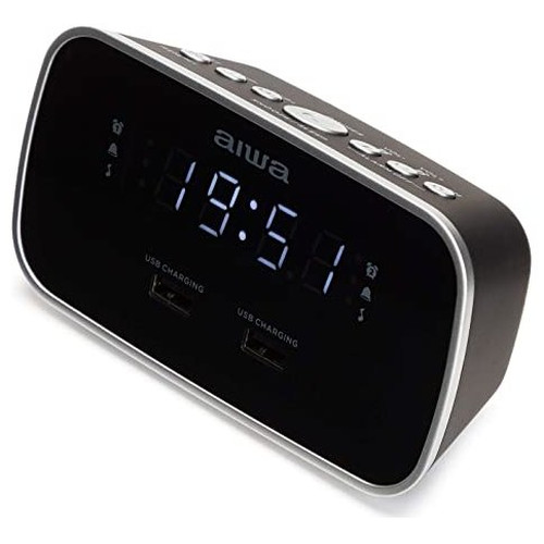 RADIO DESPERTADOR AIWA CRU-19 BLACK 2 PUERTOS USB-SX5 RADIO DESPERTADOR AIWA CRU-19 BLACK 2 PUERTOS USB