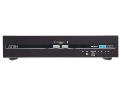 ATEN Switch KVM de seguridad avanzada HDMI dual display USB de 2 puertos con CAC (compatible con PSD PP v4.0) (Espera 4 dias)