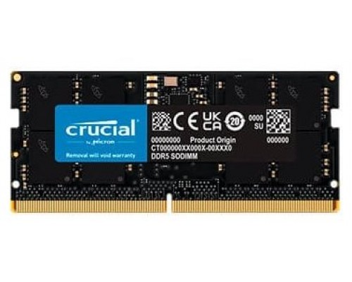 MEMORIA CRUCIAL SO-DIMM DDR5 16GB 4800MHZ CL40 (Espera 4 dias)
