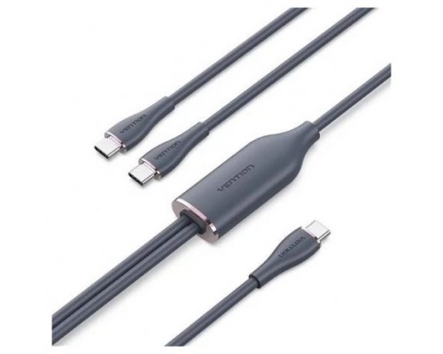 CABLE USB-C/M A 2xUSB-C/M 1.5 M NEGRO VENTION (Espera 4 dias)