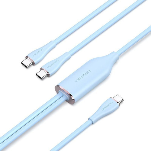 CABLE USB-C/M A 2xUSB-C/M 1.5 M AZUL VENTION (Espera 4 dias)-SX3 CABLE USB-C/M A 2xUSB-C/M 1.5 M AZUL VENTION (Espera 4 dias)