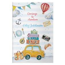 PACK 6 TARJETAS DE FELICITACI&Oacute;N JUBILACI&Oacute;N - TAMA&Ntilde;O 11,5 X 17 CM - MODELO VACACIONES DOHE 70079 (Espera 4 dias)