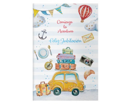 PACK 6 TARJETAS DE FELICITACI&Oacute;N JUBILACI&Oacute;N - TAMA&Ntilde;O 11,5 X 17 CM - MODELO VACACIONES DOHE 70079 (Espera 4 dias)